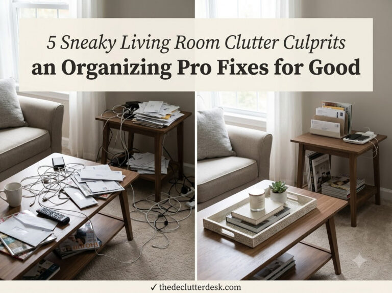 5 Sneaky Living Room Clutter Culprits an Organizing Pro Fixes for Good